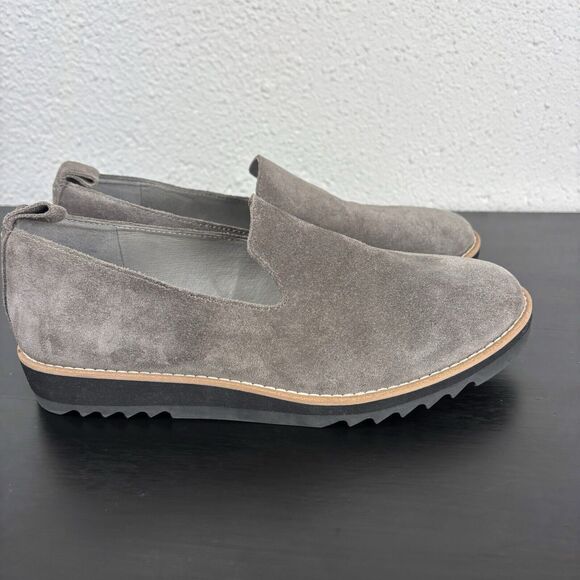 EILEEN FISHER Embrace Size 7 Gray Suede Slip on loafers New - Picture 6 of 12